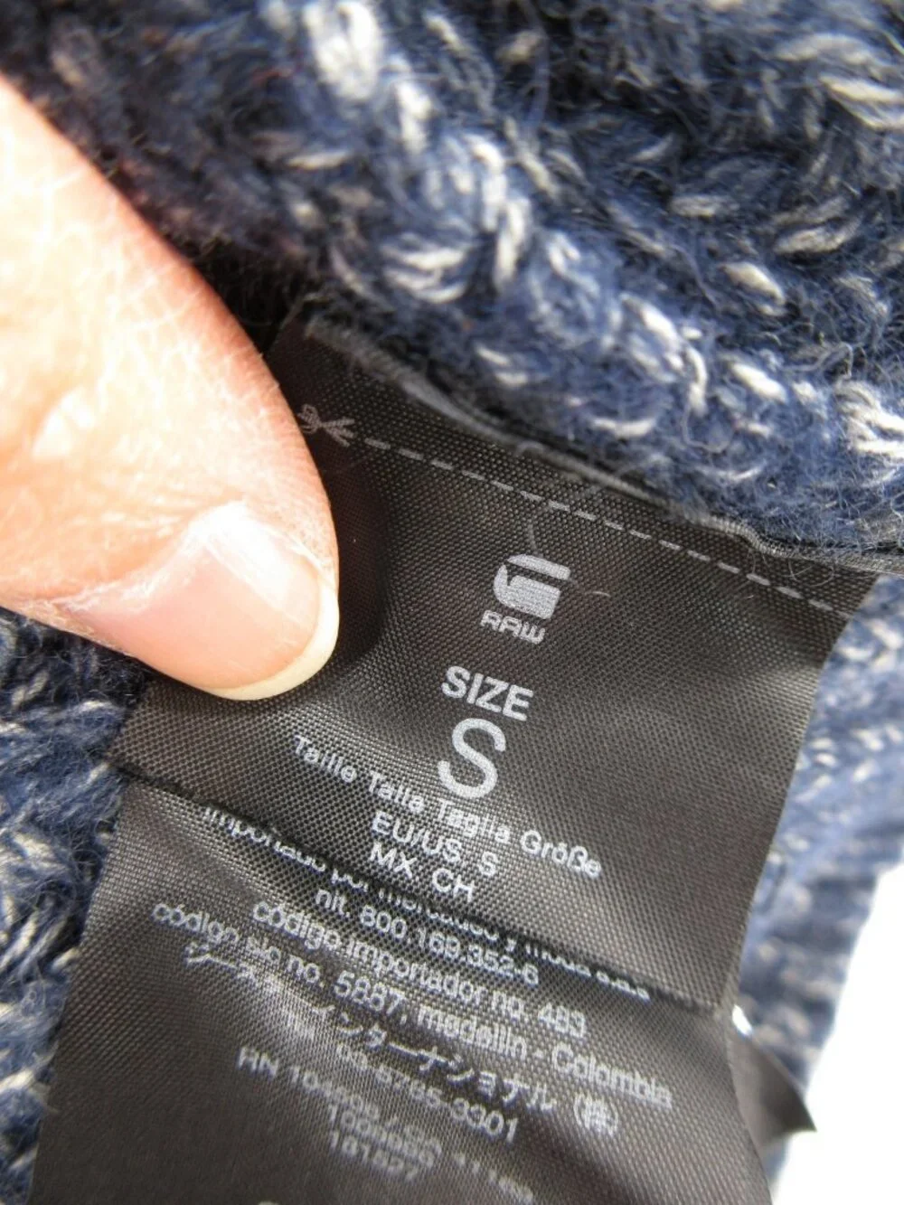 G Star Raw Sweater Small Wool Blend Cardigan Ribbed Chunky Heavy Thick